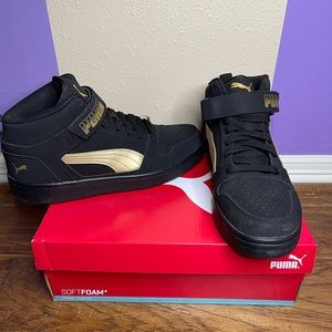 Puma Men Black & Gold Size 10 Shoes